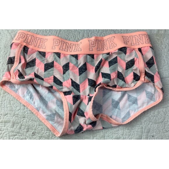 Set of 2 Victorias Secret PINK Womens Peach* Geometric Boyshort Panties*M*NWOT - Picture 5 of 7